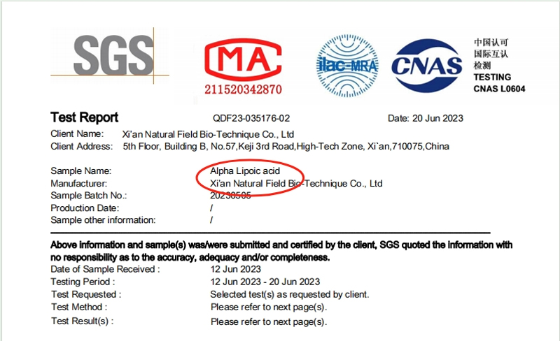 α Lipoic Acid α Lipoic Acid