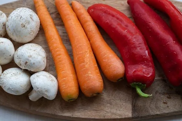 Carrots and colored peppers